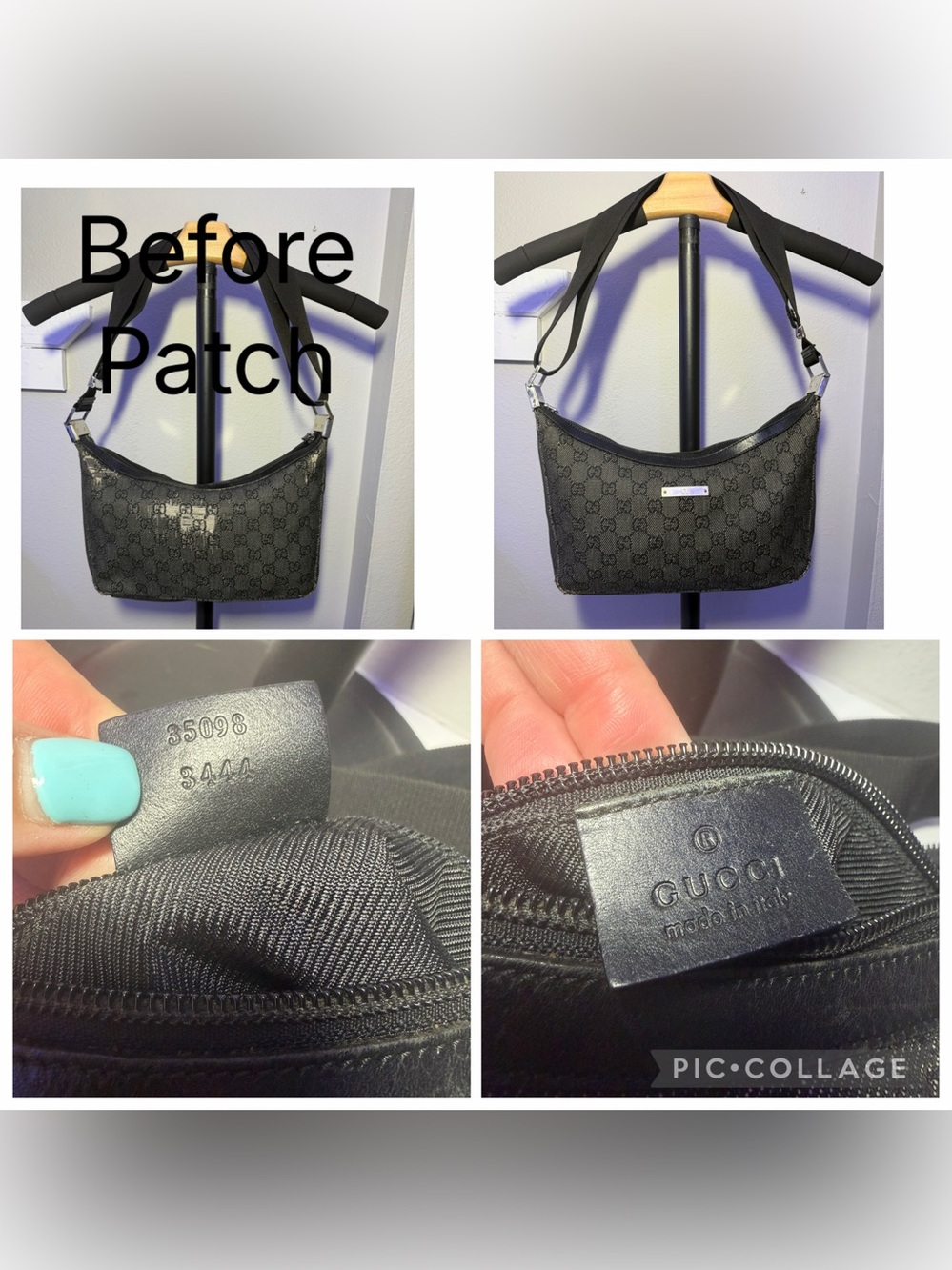 Gucci Black Denim Adjustable Strap Bag with Silver Hardware and COA - Picture 9 of 16